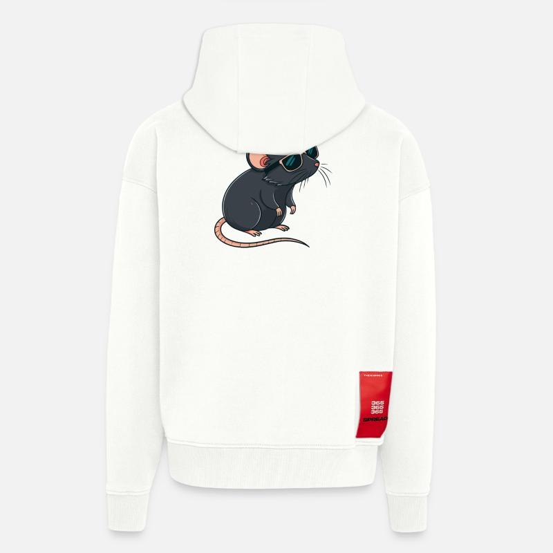 Rat chic lunettes soleil - Veste à capuche bio épaisse oversize fabriqué en UE - OFF WHITE