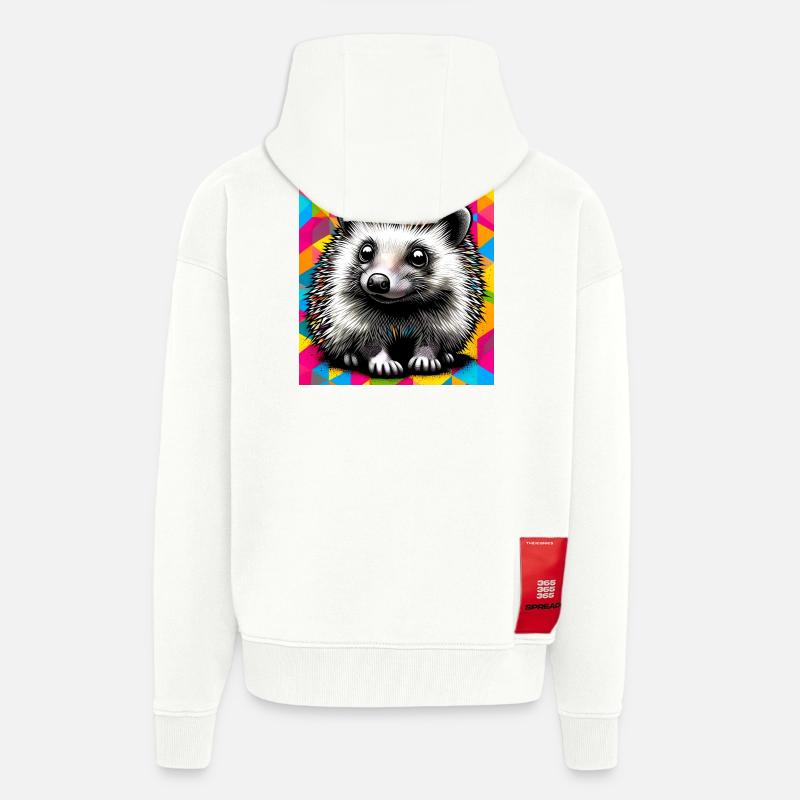 hérisson - Veste à capuche bio épaisse oversize fabriqué en UE - OFF WHITE