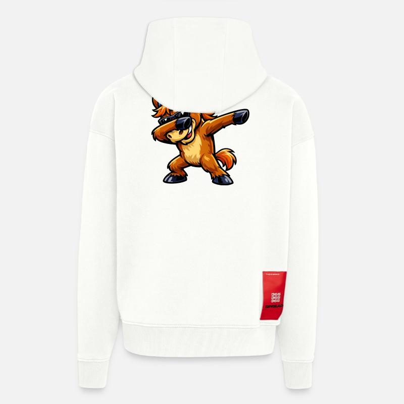 Cheval de dabing - Veste à capuche bio épaisse oversize fabriqué en UE - OFF WHITE