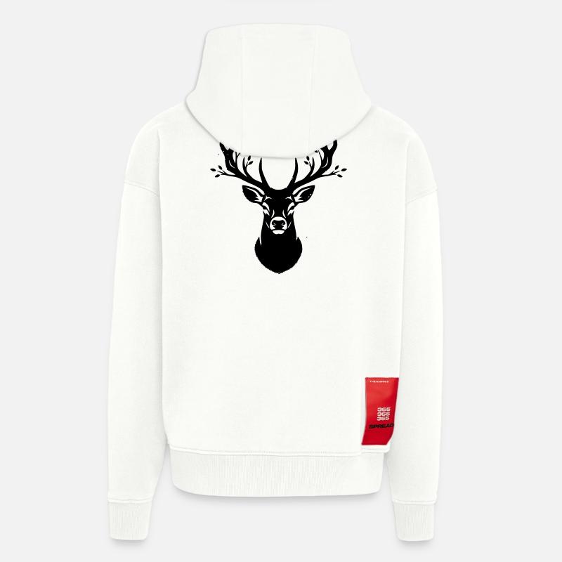 Hirsch Geweih Wald Silhouette - Zip Hoodie - made by SPREAD - OFF WHITE
