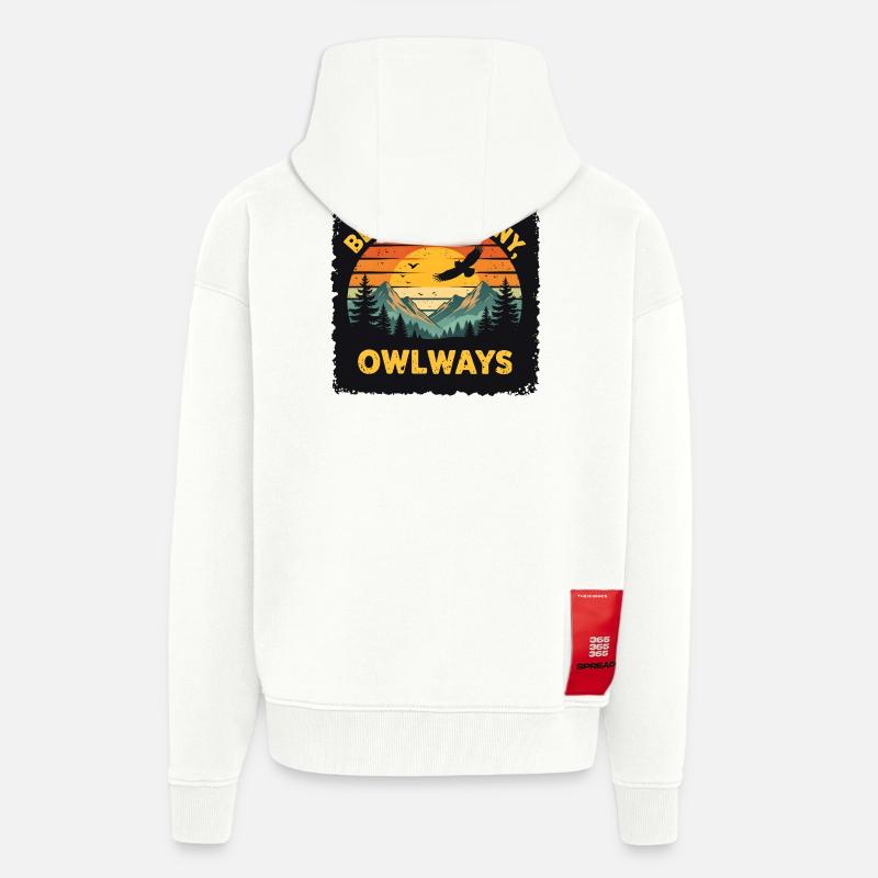 Owl Harmony at Sunset - Zip Hoodie - made by SPREAD - OFF WHITE