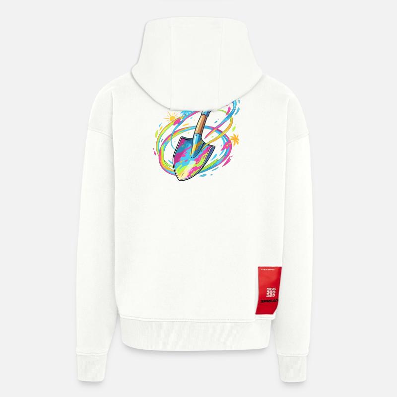 Farbexplosion Gartenschaufel Illustration - Zip Hoodie - made by SPREAD - OFF WHITE
