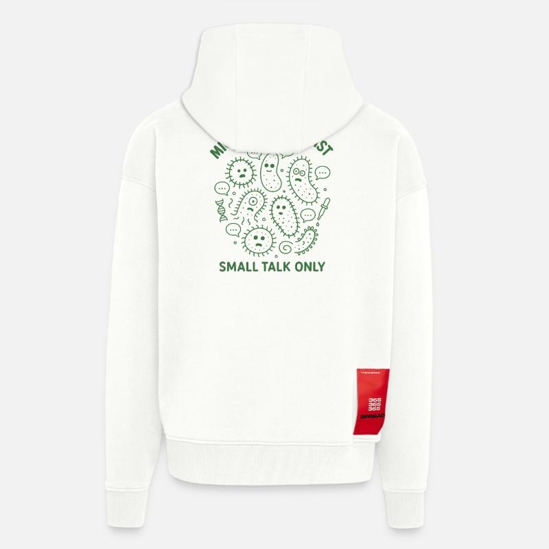 Microbe Talk Only | Microbiology Humor - Zip Hoodie - made by SPREAD - OFF WHITE