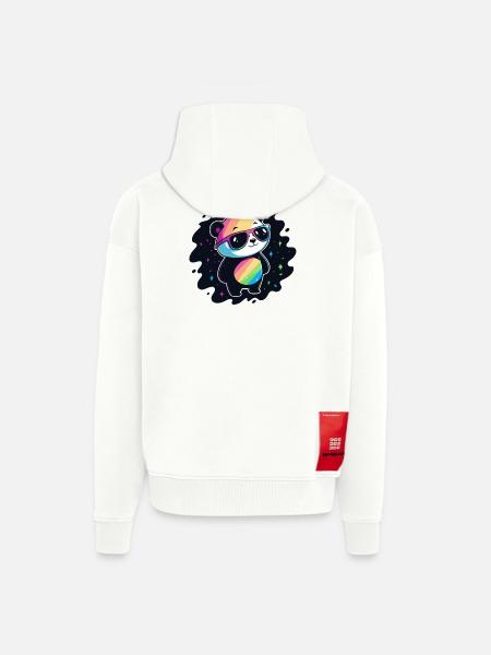 Panda Rainbow Galaxy Cool Glasses - Zip Hoodie - made by SPREAD - OFF WHITE