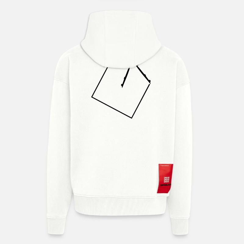 Compas - Veste à capuche bio épaisse oversize fabriqué en UE - OFF WHITE