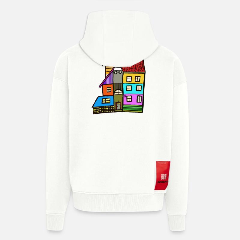 Maisons colorées Maison Propriété Maison Maison - Veste à capuche bio épaisse oversize fabriqué en UE - OFF WHITE