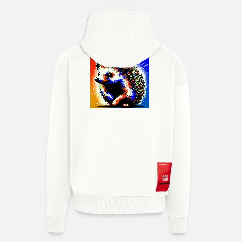 hérisson - Veste à capuche bio épaisse oversize fabriqué en UE - OFF WHITE