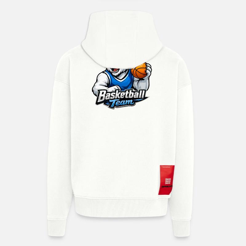 Équipe de basket-ball des Polar Bear - Veste à capuche bio épaisse oversize fabriqué en UE - OFF WHITE