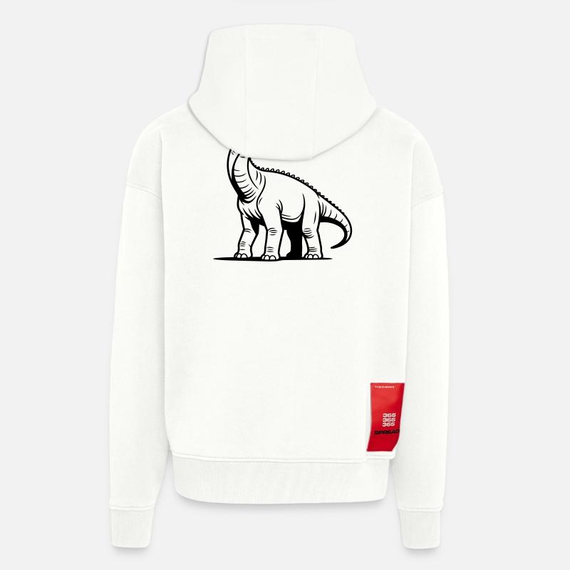 Brachiosaurus - Veste à capuche bio épaisse oversize fabriqué en UE - OFF WHITE