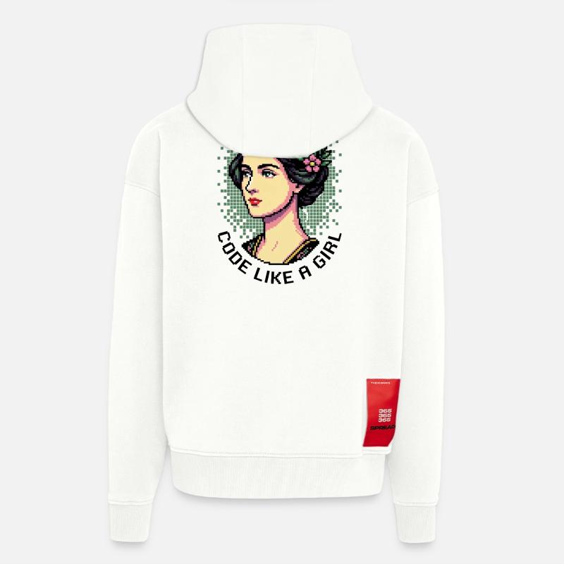 Ada Lovelace: Code wie ein Mädchen - Zip Hoodie - made by SPREAD - OFF WHITE