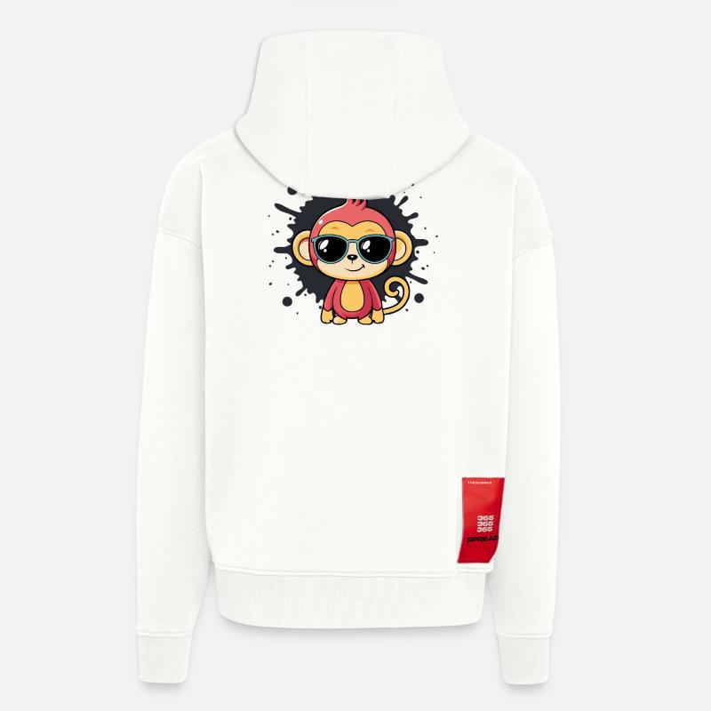 Monkey Chic Splash schwarze Brille - Zip Hoodie - made by SPREAD - OFF WHITE