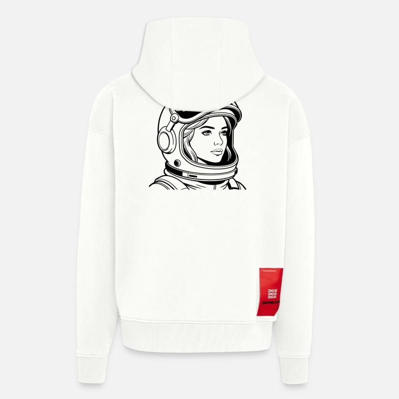 Femme de l’espace - Veste à capuche bio épaisse oversize fabriqué en UE - OFF WHITE