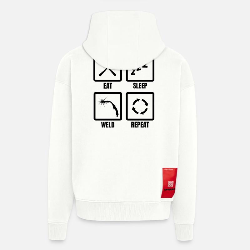 Schweißer Routine - Zip Hoodie - made by SPREAD - OFF WHITE