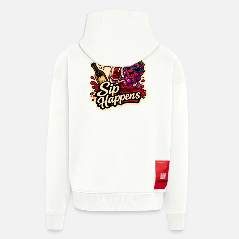 Sip Happens Trauben Comic - Zip Hoodie - made by SPREAD - OFF WHITE
