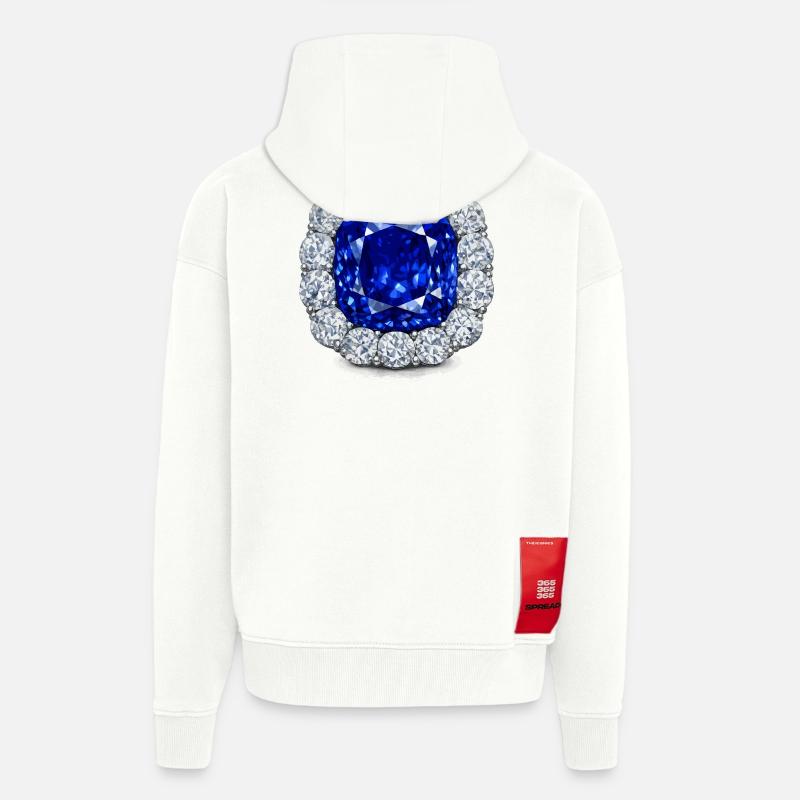 Le saphir du prince Albert - Veste à capuche bio épaisse oversize fabriqué en UE - OFF WHITE