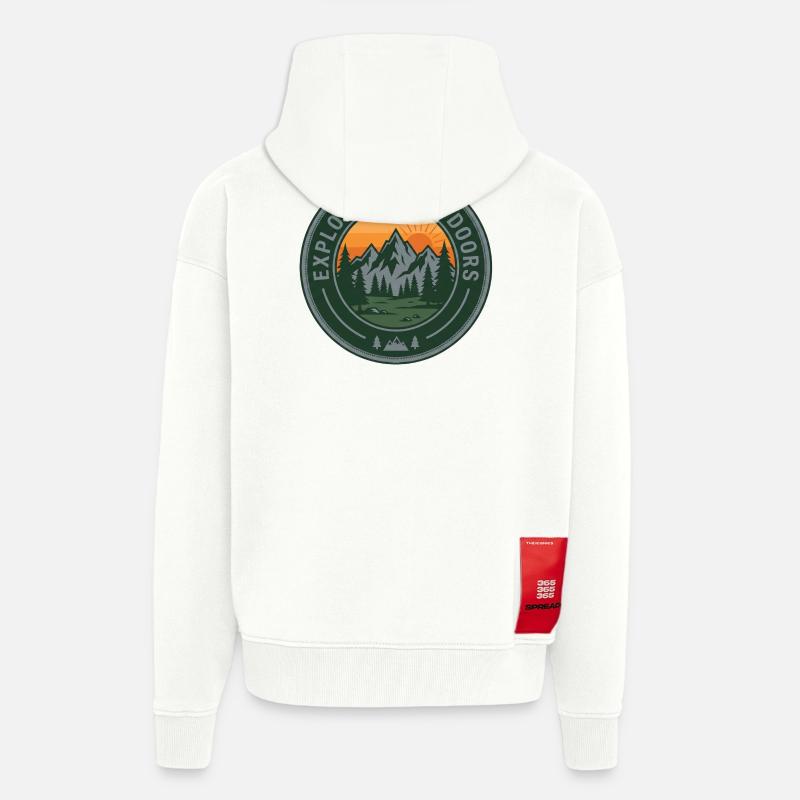 Explore Outdoors Berge - Zip Hoodie - made by SPREAD - OFF WHITE