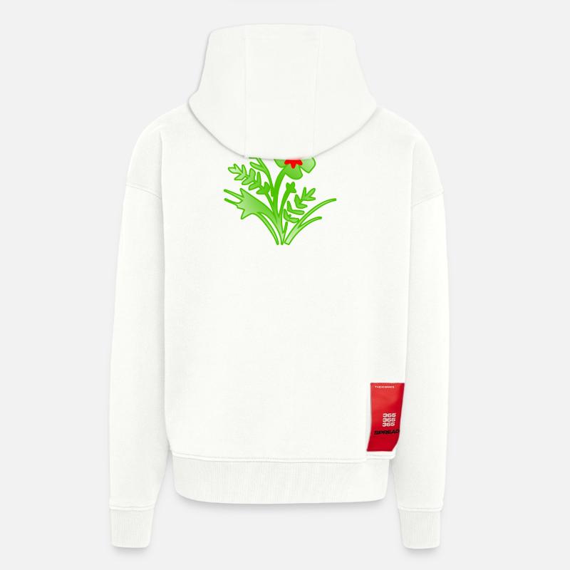 Fleur - Veste à capuche bio épaisse oversize fabriqué en UE - OFF WHITE