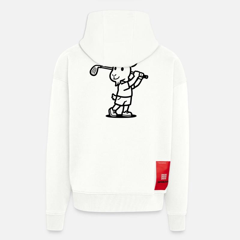 Golf de chèvre - Veste à capuche bio épaisse oversize fabriqué en UE - OFF WHITE