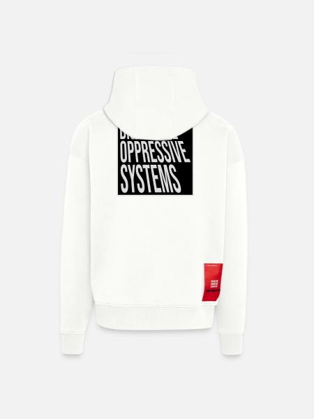 Dismantle Oppressive Systems Activism Statement - Zip Hoodie - made by SPREAD - OFF WHITE