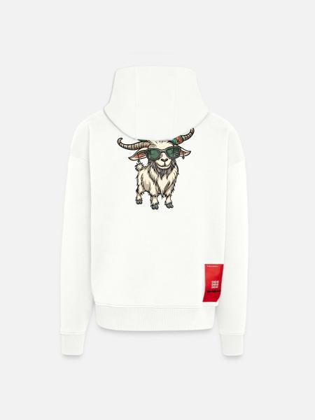 Bergziege Comic Lustig Sombrero - Zip Hoodie - made by SPREAD - OFF WHITE