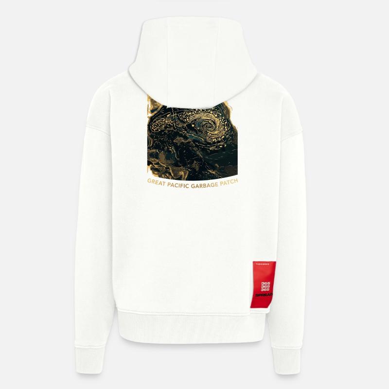 Zone de déchets du Pacifique - Veste à capuche bio épaisse oversize fabriqué en UE - OFF WHITE