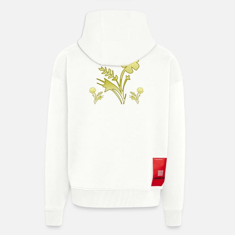 Fleur - Veste à capuche bio épaisse oversize fabriqué en UE - OFF WHITE