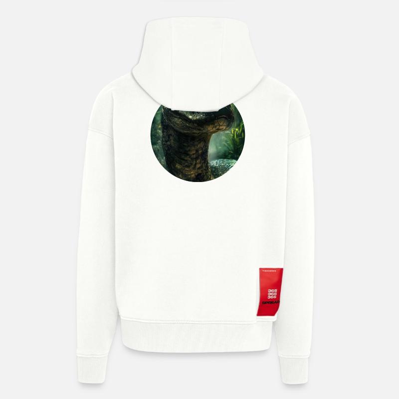 Design de serpent - Veste à capuche bio épaisse oversize fabriqué en UE - OFF WHITE