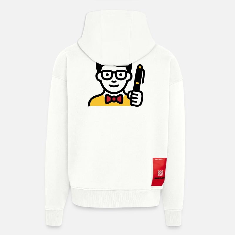 Lehrer Professor Brille Comic - Zip Hoodie - made by SPREAD - OFF WHITE