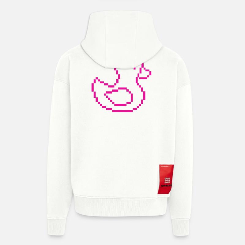 Pixel Duck Pink Pattern - Zip Hoodie - made by SPREAD - OFF WHITE