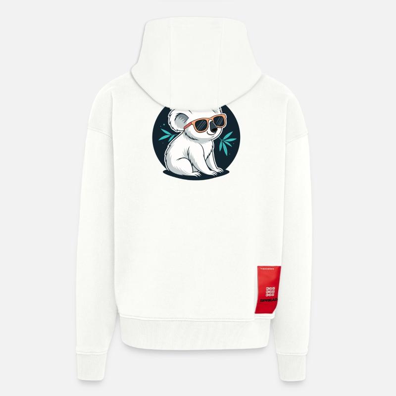 Koala chic lunettes soleil - Veste à capuche bio épaisse oversize fabriqué en UE - OFF WHITE