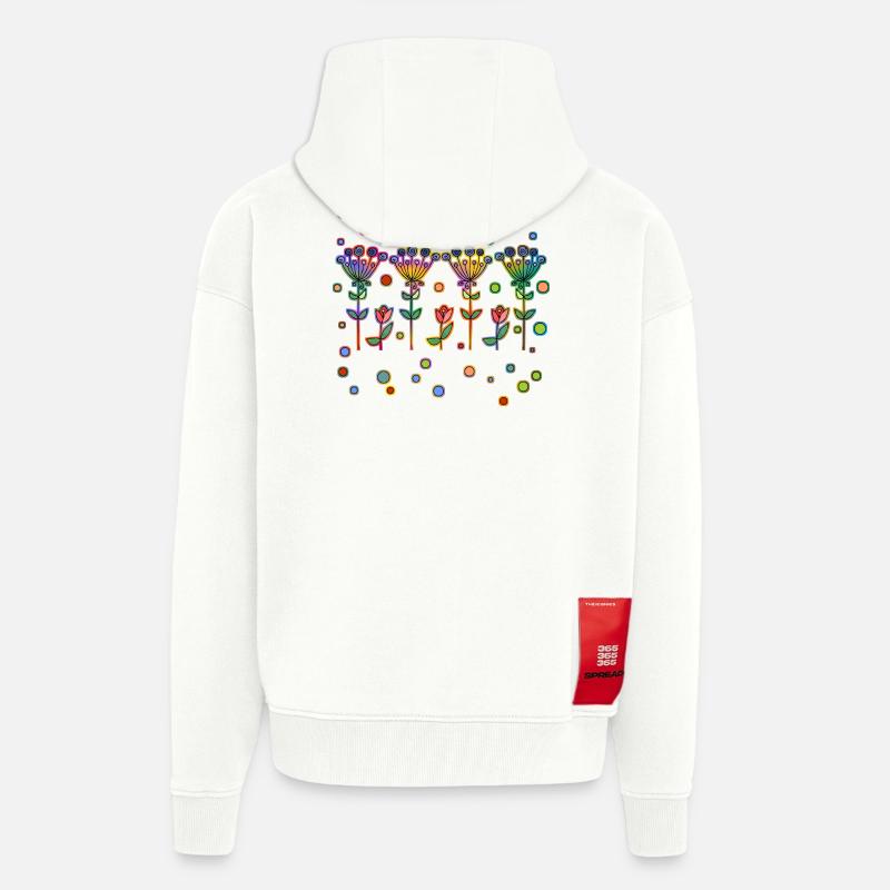 Fleur - Veste à capuche bio épaisse oversize fabriqué en UE - OFF WHITE