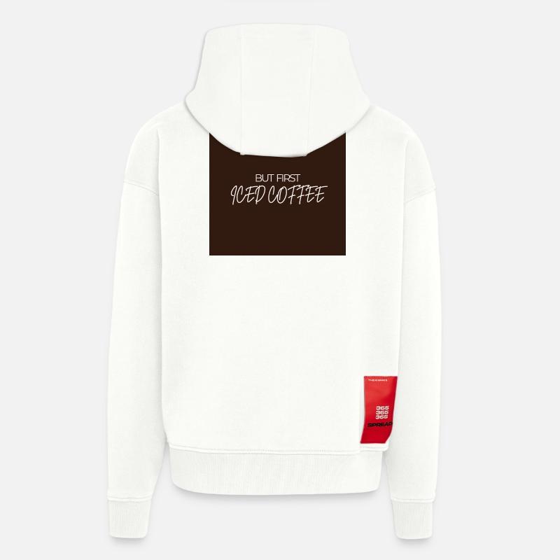 "ABER ZUERST EISKAFFEE" Grafik-Te-Design - Zip Hoodie - made by SPREAD - OFF WHITE