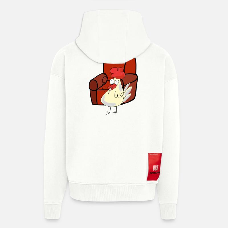 Feierabend Huhn Raucher Zigarette Pause - Zip Hoodie - made by SPREAD - OFF WHITE