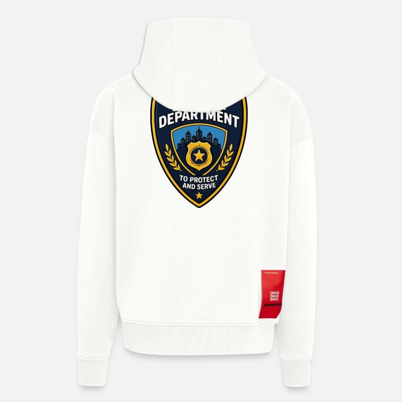 Polizei Abzeichen Patch Stadt Skyline - Zip Hoodie - made by SPREAD - OFF WHITE
