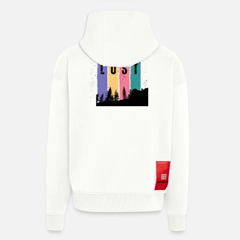 Perdu dans les bois - Veste à capuche bio épaisse oversize fabriqué en UE - OFF WHITE