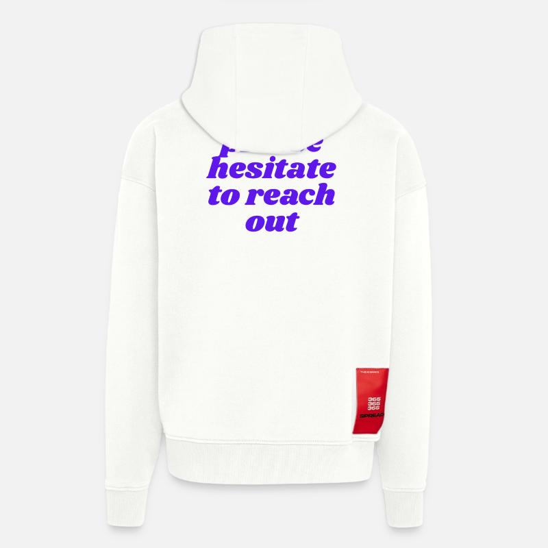Merci d’hésiter à me contacter - Veste à capuche bio épaisse oversize fabriqué en UE - OFF WHITE