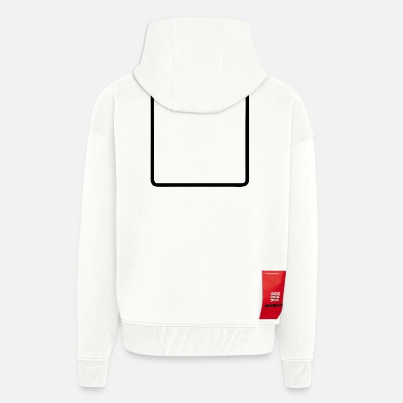 Square Frame Rounded Outline - Zip Hoodie - made by SPREAD - OFF WHITE