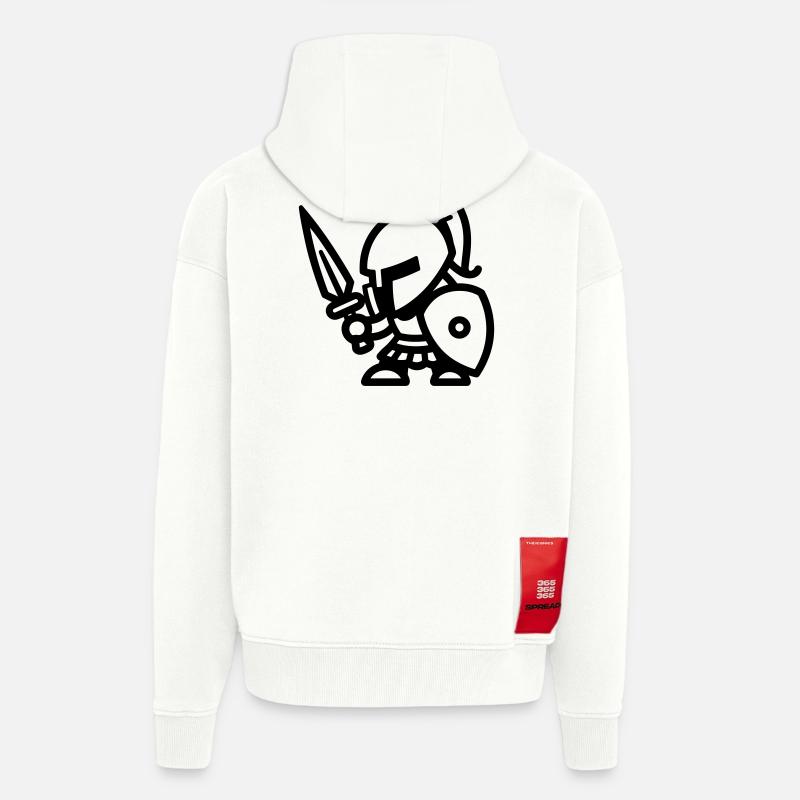 spartan - Veste à capuche bio épaisse oversize fabriqué en UE - OFF WHITE