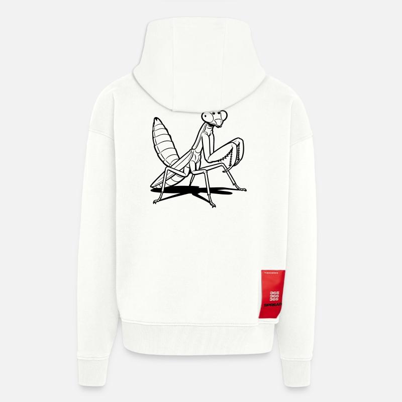 praying mantis - Zip Hoodie - made by SPREAD - OFF WHITE