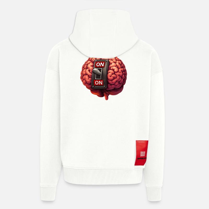 Brain on - always - Zip Hoodie - made by SPREAD - OFF WHITE