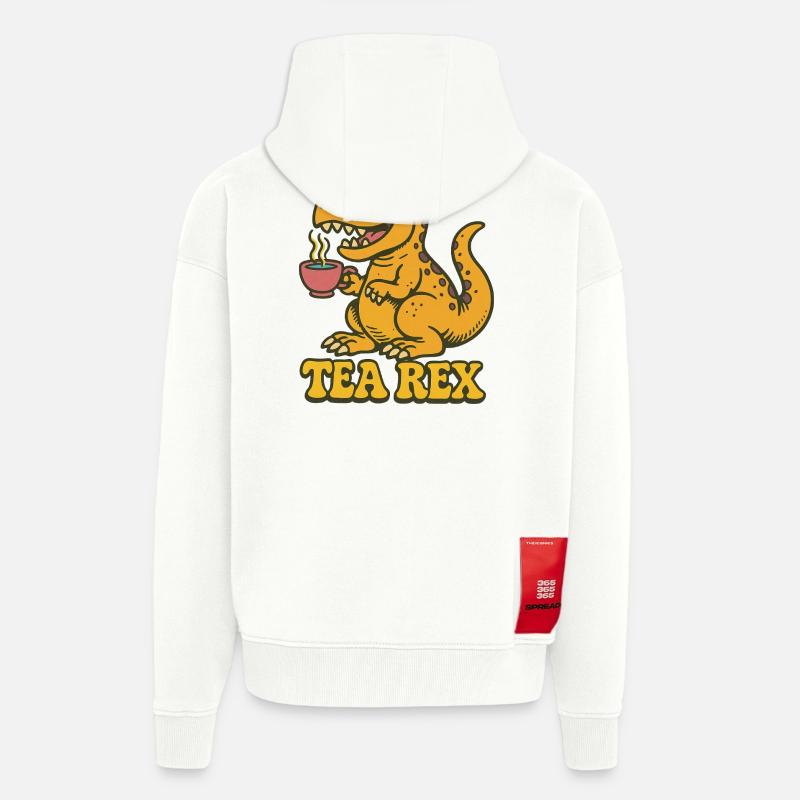 Tea Rex: Dinosaur Tea Time - Zip Hoodie - made by SPREAD - OFF WHITE