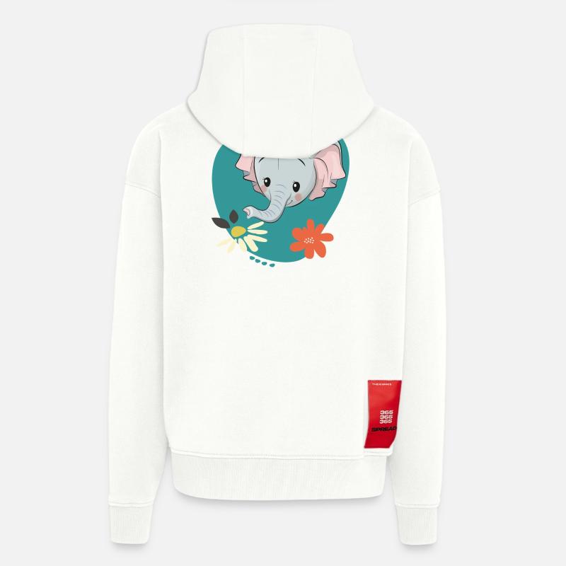 Elefant - Zip Hoodie - made by SPREAD - OFF WHITE
