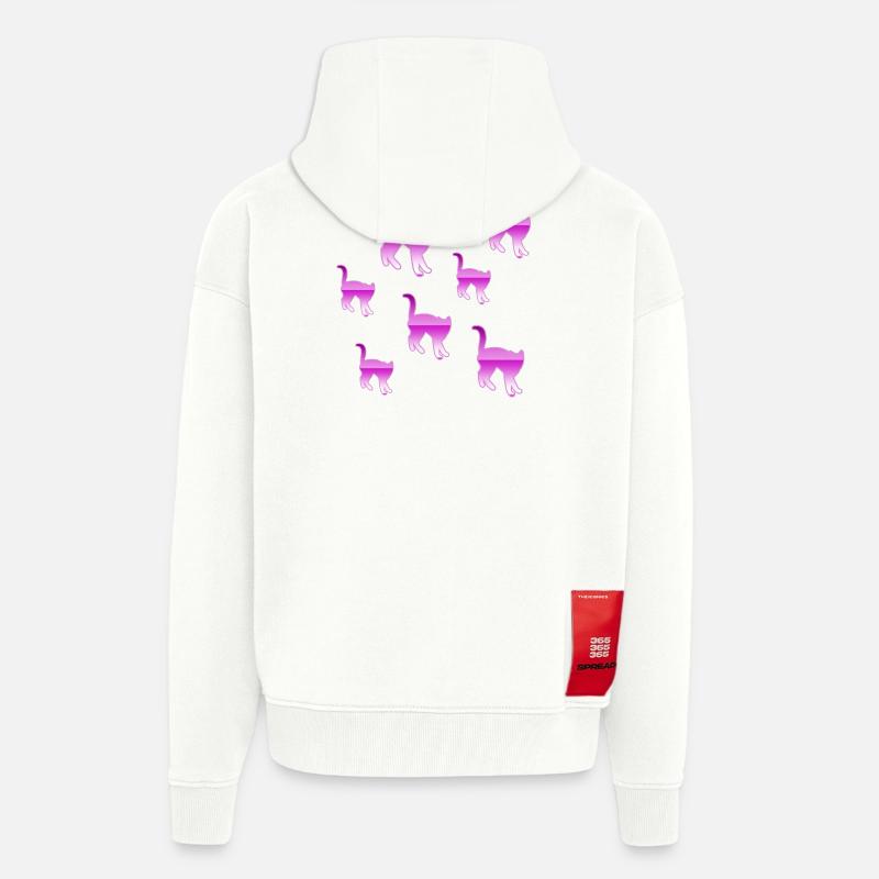 félin - Veste à capuche bio épaisse oversize fabriqué en UE - OFF WHITE