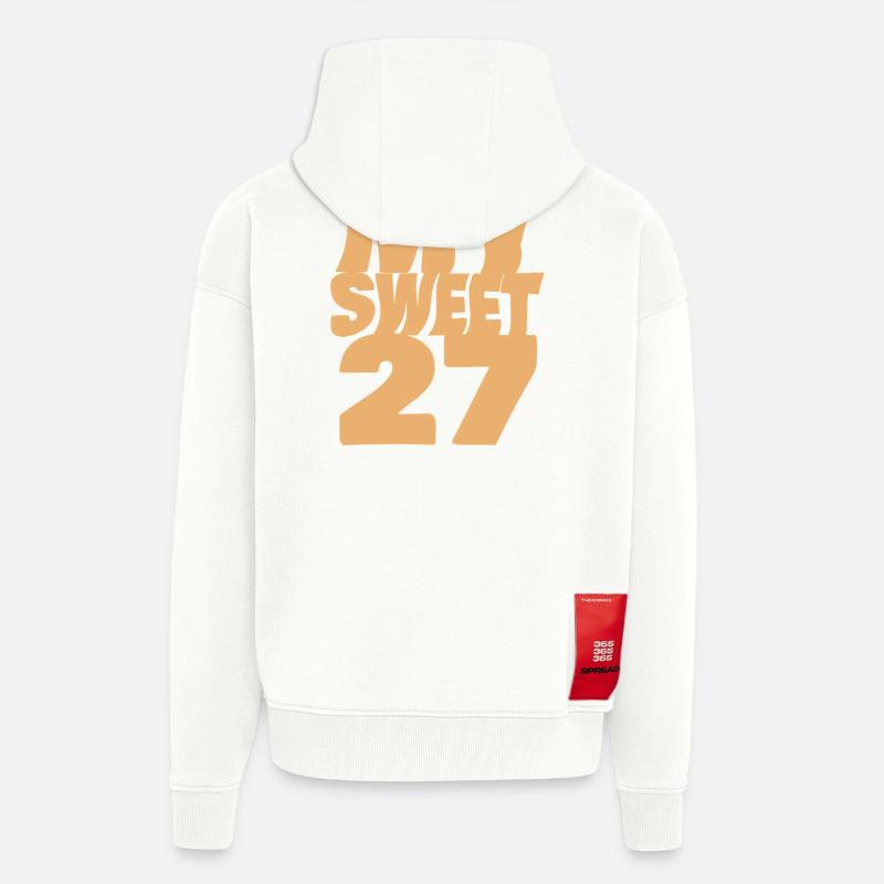 Suess 27 - Veste à capuche bio épaisse oversize fabriqué en UE - OFF WHITE