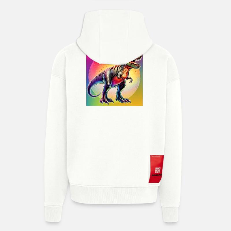 dinosaure - Veste à capuche bio épaisse oversize fabriqué en UE - OFF WHITE