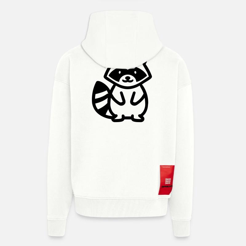 raton laveur - Veste à capuche bio épaisse oversize fabriqué en UE - OFF WHITE