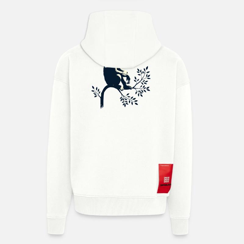 Chimpanzé - Veste à capuche bio épaisse oversize fabriqué en UE - OFF WHITE