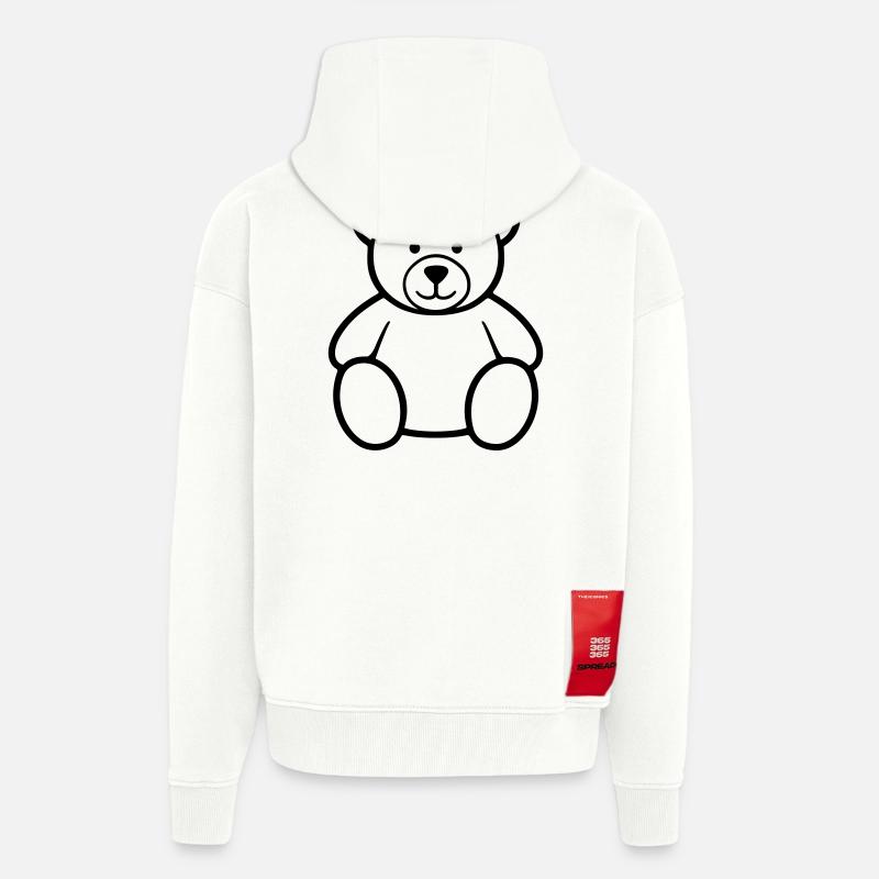 ours - Veste à capuche bio épaisse oversize fabriqué en UE - OFF WHITE