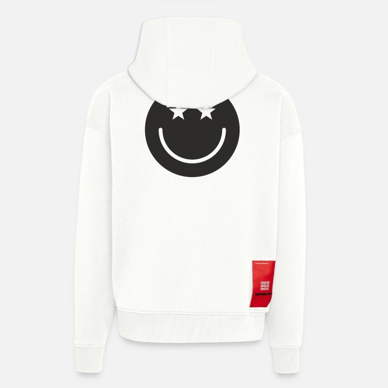 Smiley Design – Minimal & Positive - Zip Hoodie - made by SPREAD - OFF WHITE