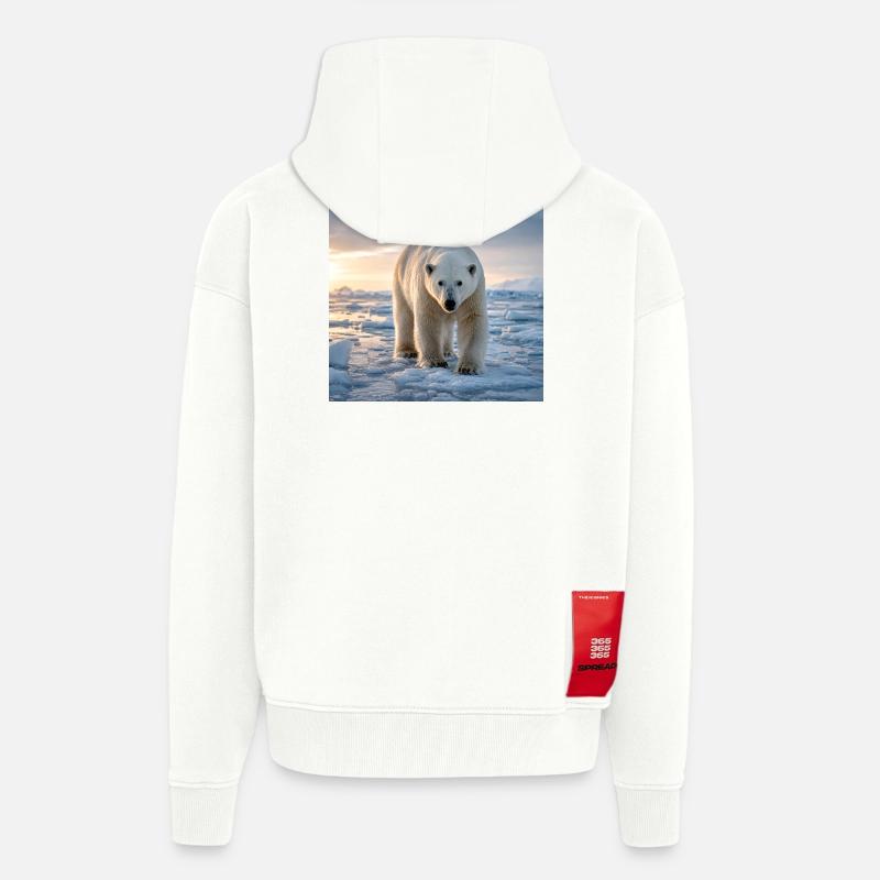 Arktischer Eisbär auf Eis - Zip Hoodie - made by SPREAD - OFF WHITE